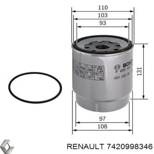 7420998346 Renault (RVI) Фільтр палива