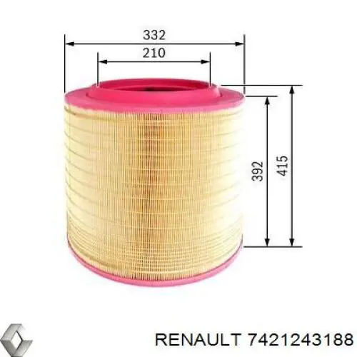 7421243188 Renault (RVI) Повітряний фільтр двигуна