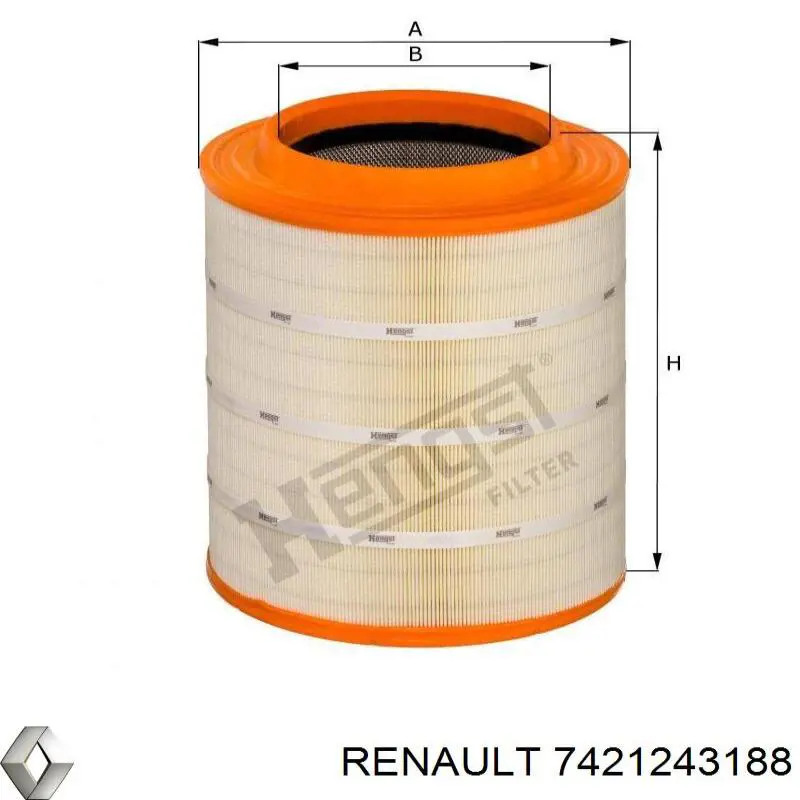 Купити 7421243188 Renault (RVI) Автомобільний фільтр повітря