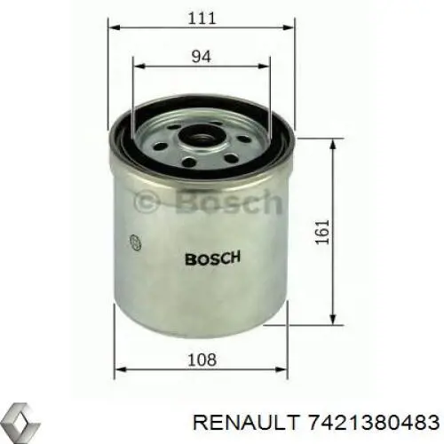 Фільтр тонкого очищення палива Renault (RVI) 7421380483 ціна, від 29.37 USD
