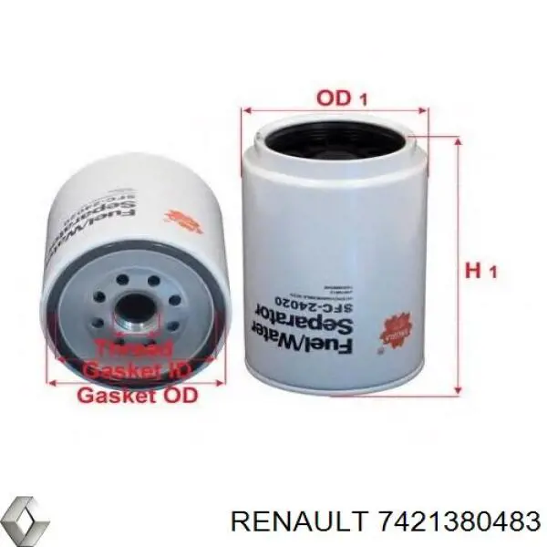 7421380483 Renault (RVI) Фільтр палива