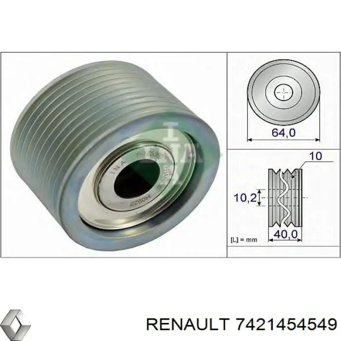 Купити 7421454549 Renault (RVI) Ролик приводного ременя, паразитний