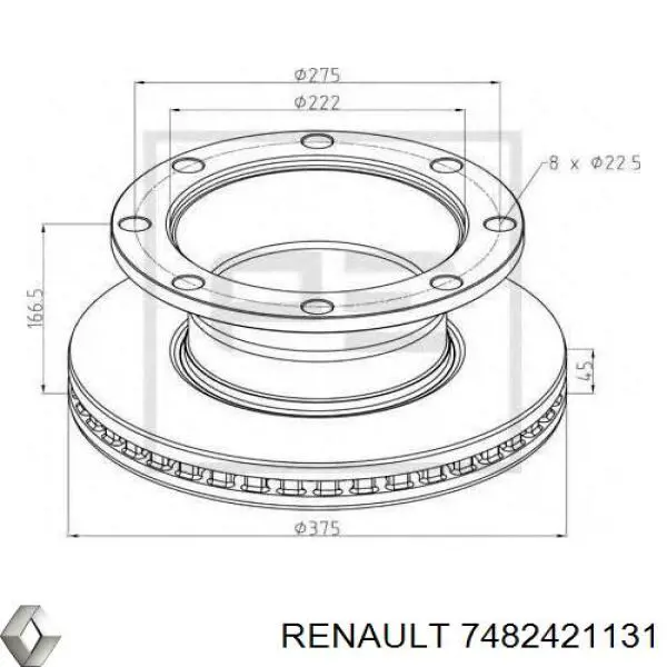 7482421131 Renault (RVI) Дискові гальма