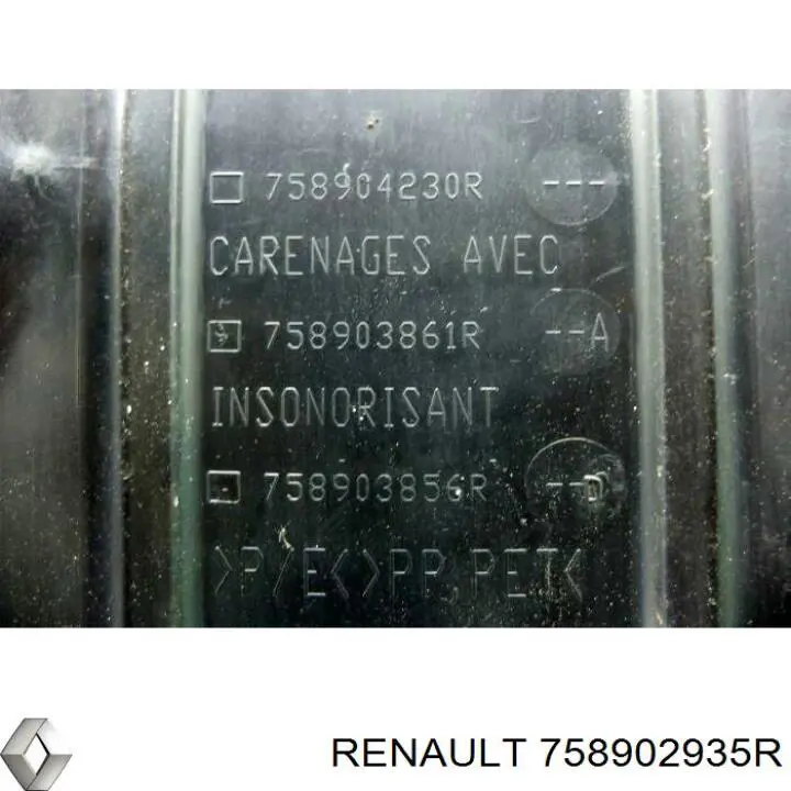 Захист моторного відсіку Renault (RVI) 758902935R ціна, від 59.16 USD