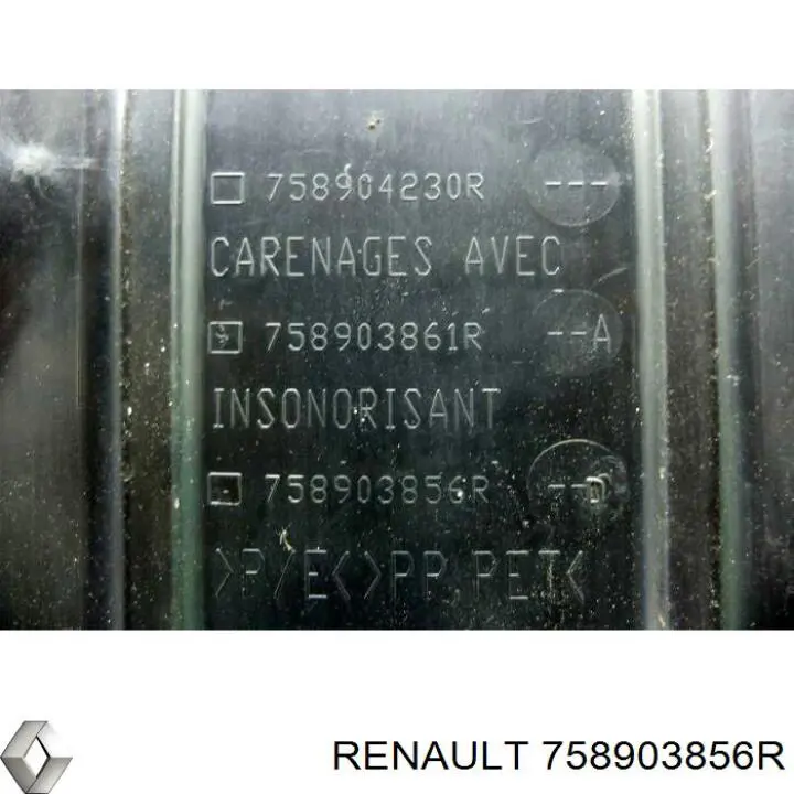 Захист моторного відсіку Renault (RVI) 758903856R ціна, від 21.61 USD