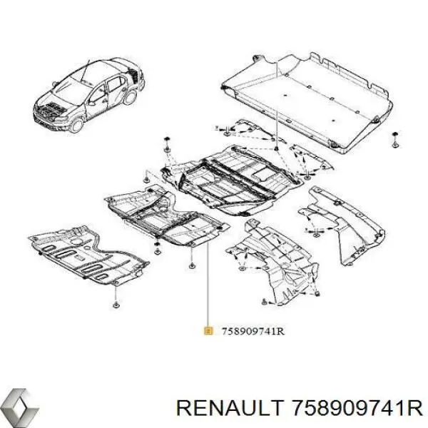 758908453R Renault (RVI) захист двигуна передній