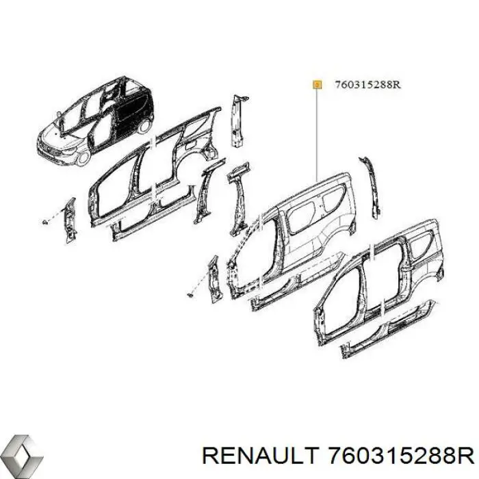 760315288R Renault (RVI) Крило заднє