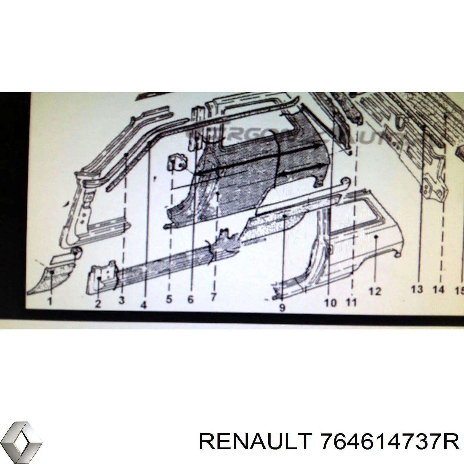 Купити 764614737R Renault (RVI) Поріг зовнішній лівий