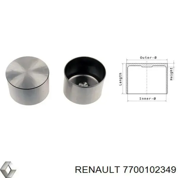 7700102349 Renault (RVI) гідрокомпенсатор, гідроштовхач, штовхач клапанів
