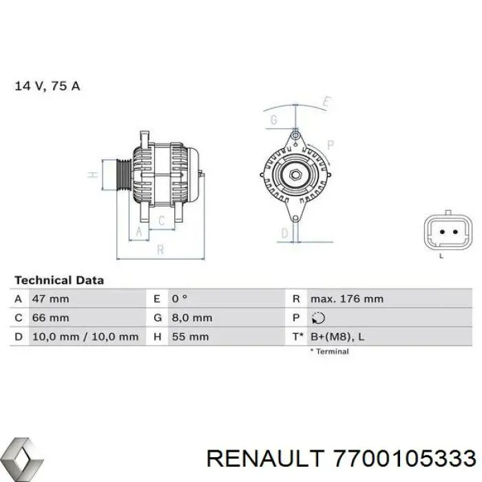 Купити 7700105333 Renault (RVI) Генератор