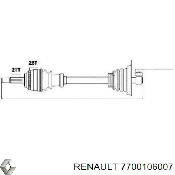 Привід передній лівий Renault (RVI) 7700106007 ціна, від 64.60 USD