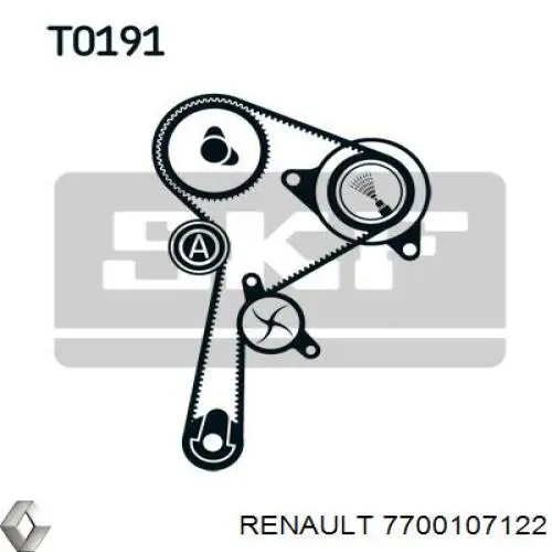 Комплект ГРМ 7700107122 Renault (RVI)