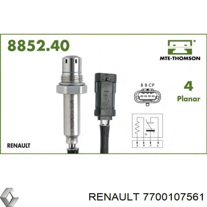 Лямбдазонд, датчик кисню після каталізатора Renault (RVI) 7700107561 ціна, від 32.41 USD