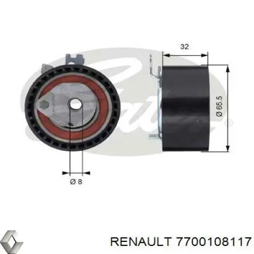 7700108117 Renault (RVI) ролик натягувача ременя грм