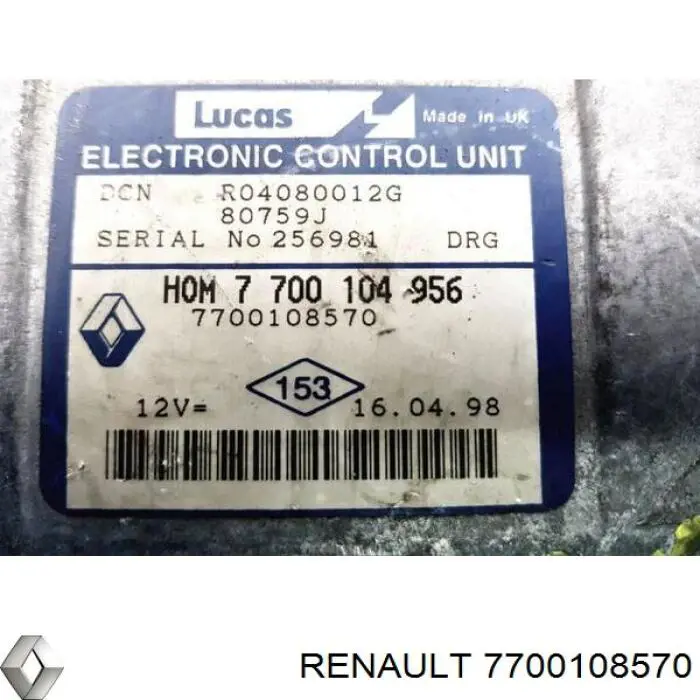 ЕБУ Renault (RVI) R04080012J ціна, від 21.14 USD