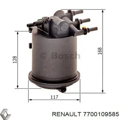 Фільтр тонкого очищення палива Renault (RVI) 7700109585 ціна, від 23.36 USD