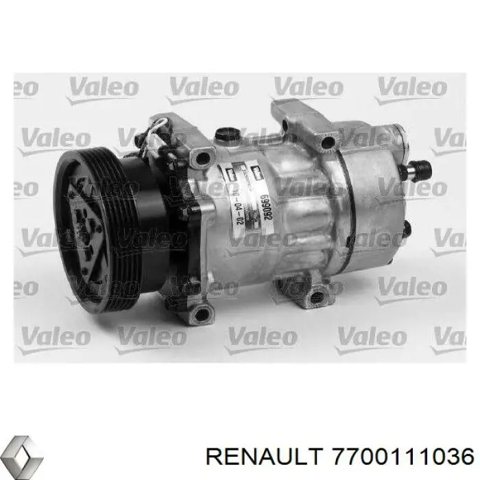 Компресор системи кондиціювання Renault (RVI) 7700111036 ціна, від 44.34 USD