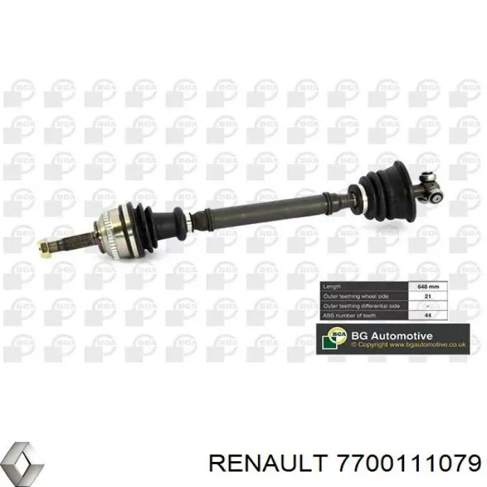 Привід передній лівий Renault (RVI) 7700111079 ціна, від 31.10 USD