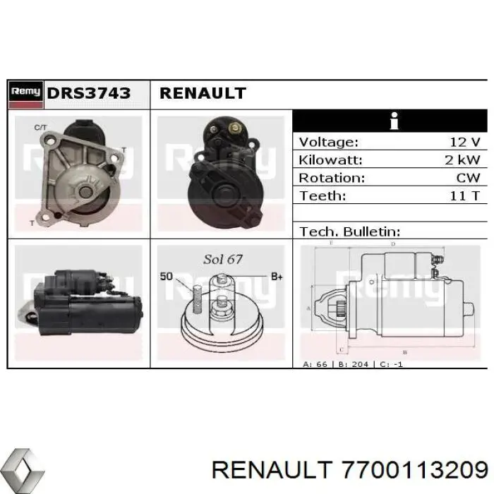 Купити 7700113209 Renault (RVI) Стартер