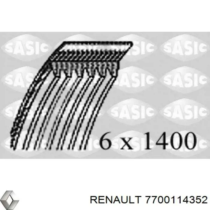 Клиновий ремінь Renault (RVI) 7700114352 ціна, від 12.64 USD