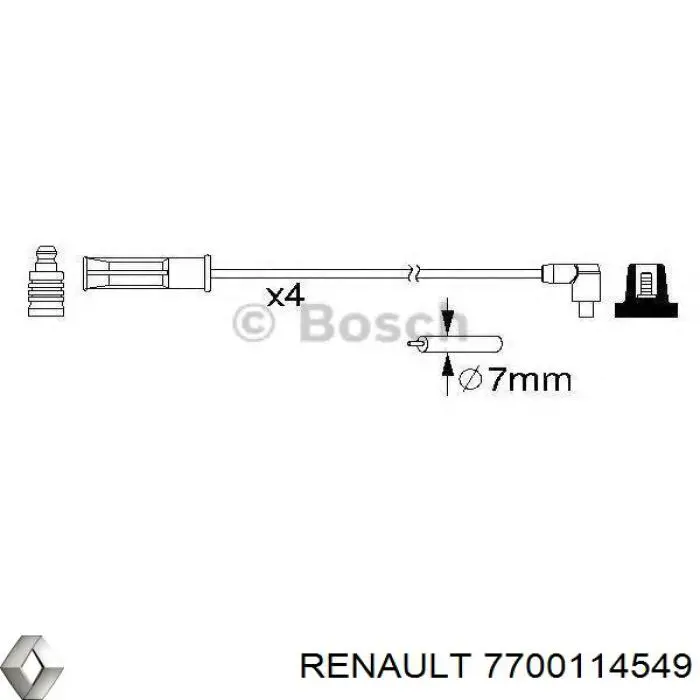 Купити 7700114549 Renault (RVI) Провід високовольтні, комплект