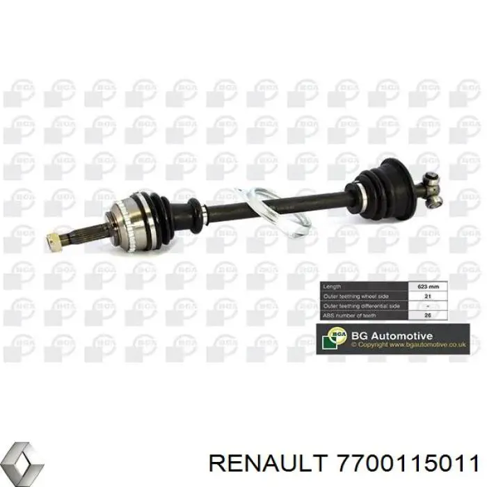 Ліва піввісь 7700115011 Renault (RVI)