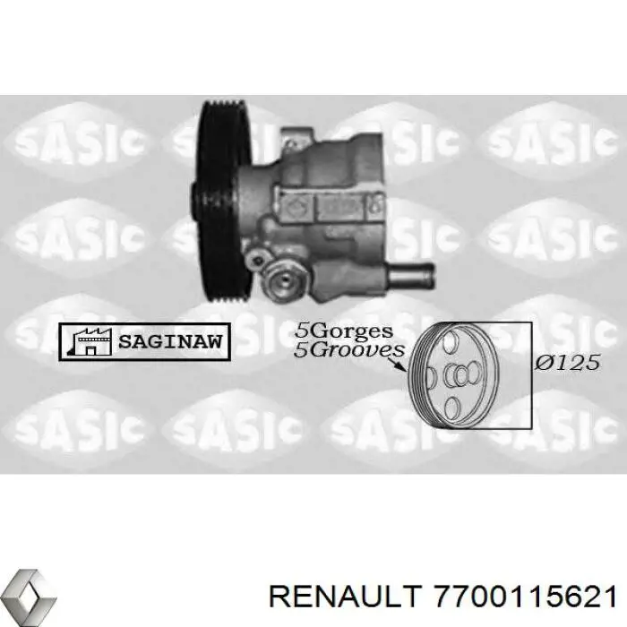 Шків насосу гідропідсилювача керма (ГПК) Renault (RVI) 7700115621 ціна, від 38.18 USD