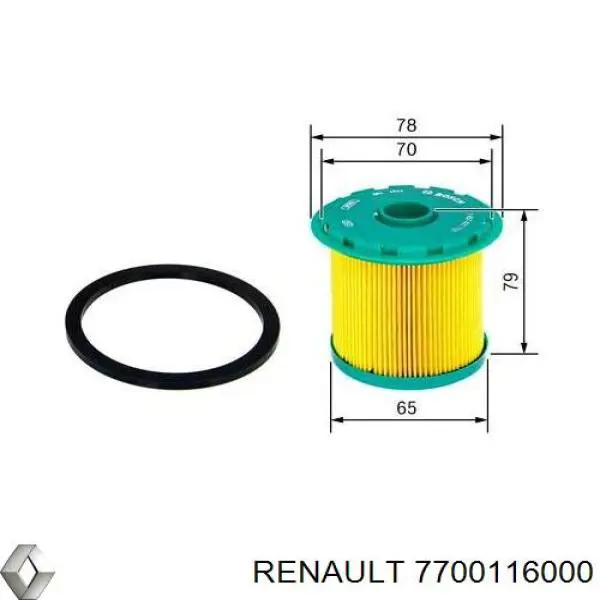 7700116000 Renault (RVI) фільтр паливний