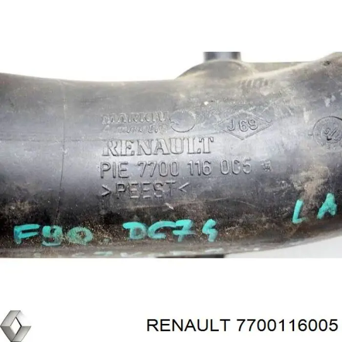 Патрубок повітряний, вхід в турбіну (наддув) Renault (RVI) 7700116005 ціна, від 27.42 USD