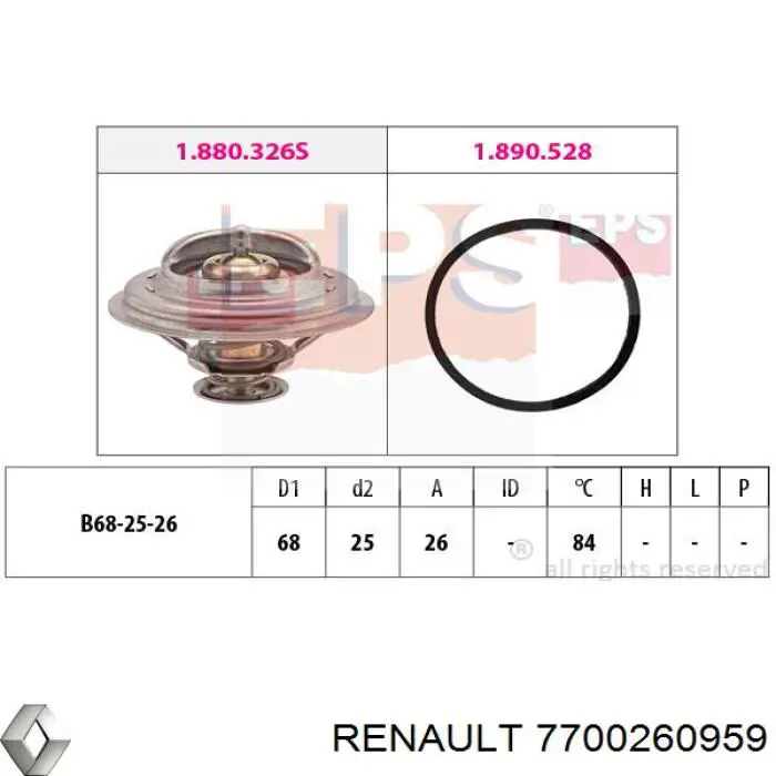 7700260959 Renault (RVI) термостат