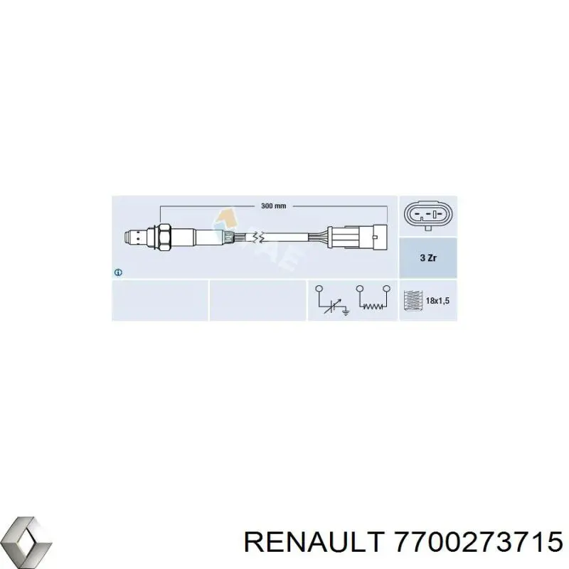 7700273715 Renault (RVI) лямбдазонд, датчик кисню
