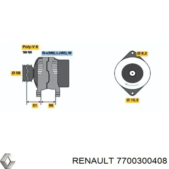 7700300408 Renault (RVI) Авто генератор