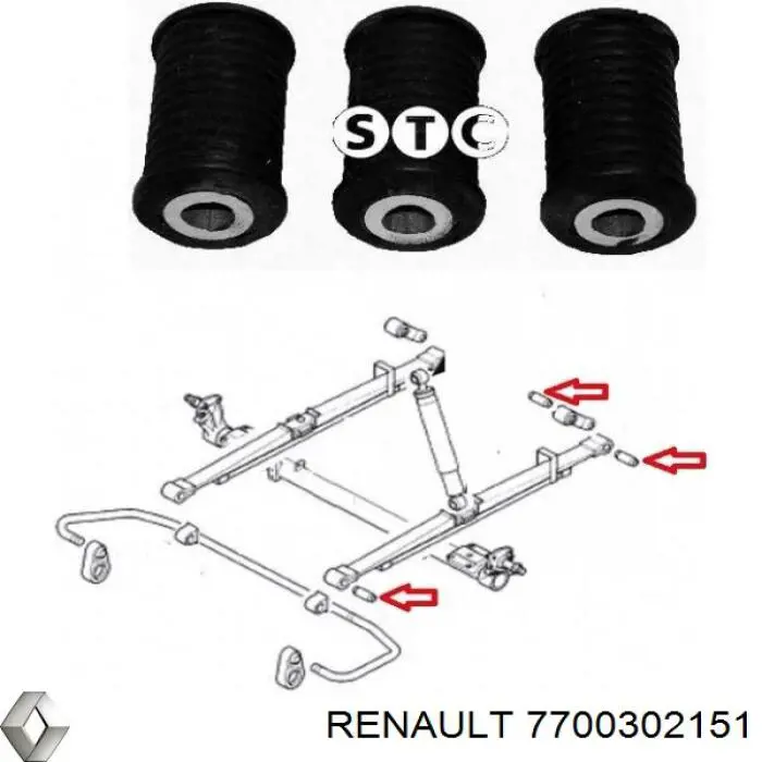 Сайлентблок ресори, передній Renault (RVI) 7700302151 ціна, від 7.10 USD