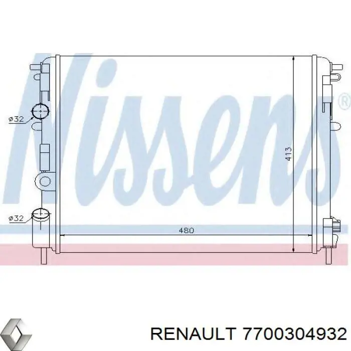 7700304932 Renault (RVI) радіатор охолодження двигуна