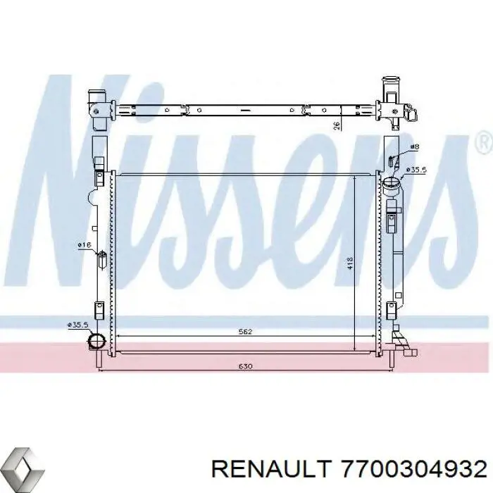 Радіатор основний Renault (RVI) 7700304932 ціна, від 63.70 USD