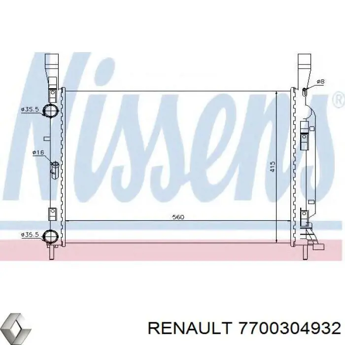 Купити 7700304932 Renault (RVI) Радіатор двигуна