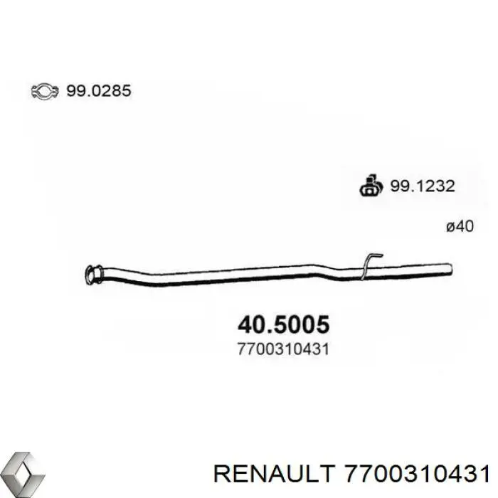 Купити 7700310431 Renault (RVI) Вихлопна труба