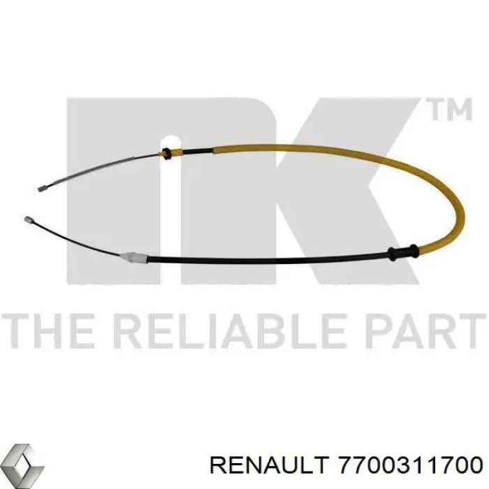 Трос ручного гальма задній, лівий 7700311700 Renault (RVI)