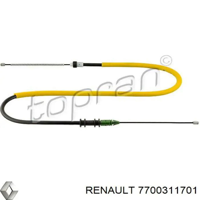 Трос стоянкового гальма задній правий Renault (RVI) 7700311701 ціна, від 7.90 USD