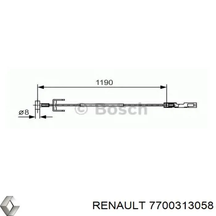 7700313058 Renault (RVI) трос ручного гальма, проміжний