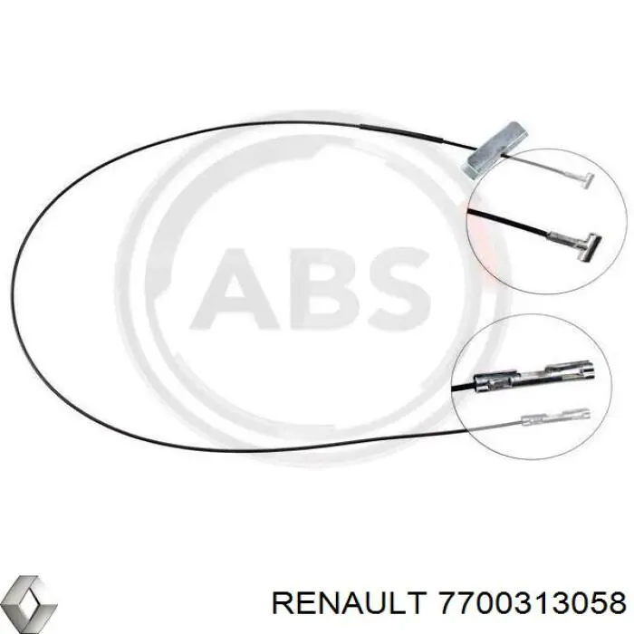 Трос ручного гальма, проміжний 7700313058 Renault (RVI)
