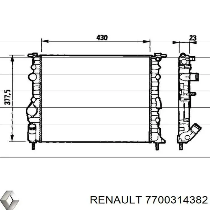 Радіатор основний Renault (RVI) 7700314382 ціна, від 34.81 USD
