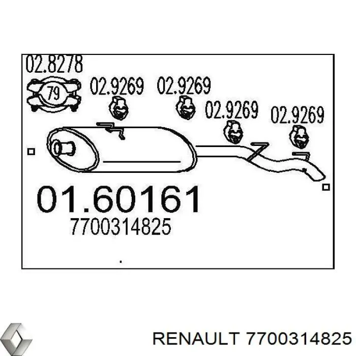 Вихлопна труба Renault (RVI) 7700314825 ціна, від 65.48 USD