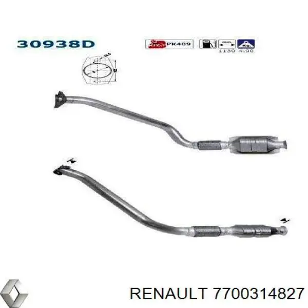7700314827 Renault (RVI) Каталітичний нейтралізатор відпрацьованих газів