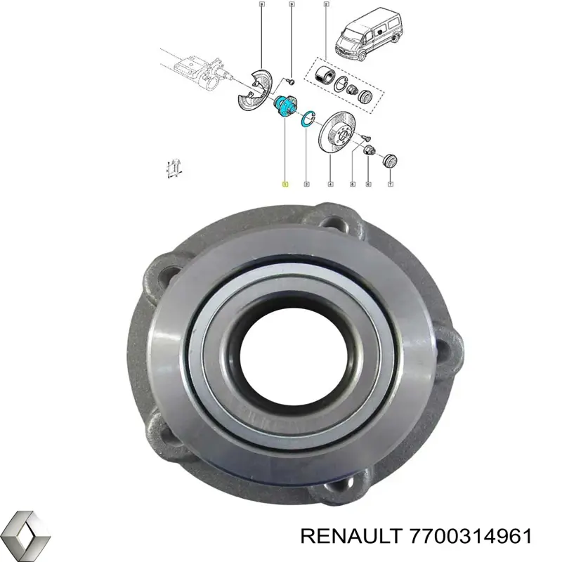 7700314961 Renault (RVI) Маточина задня
