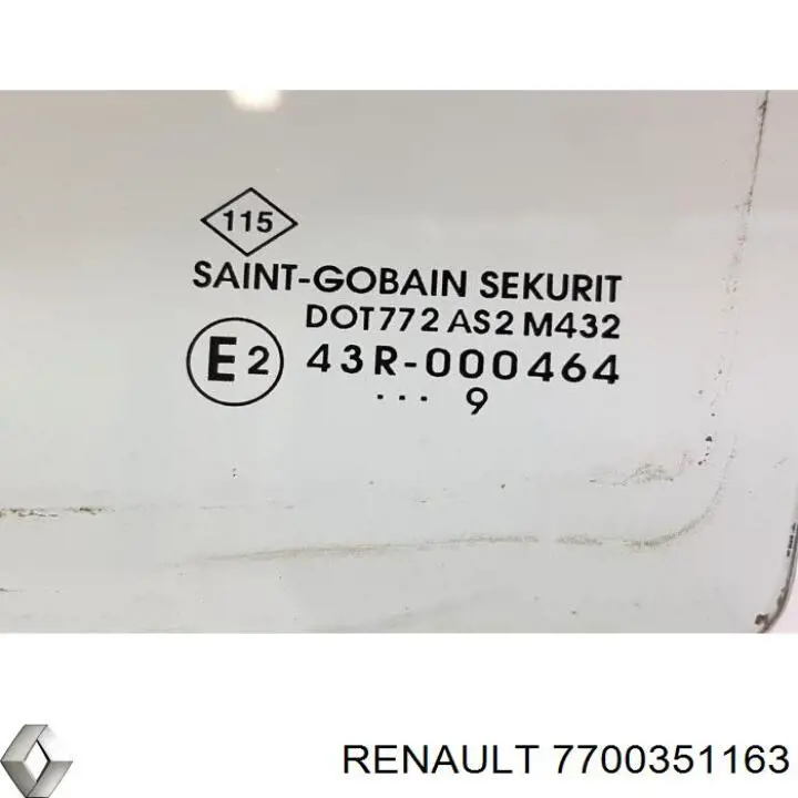 Скло-кватирка дверей, передніх, лівих Renault (RVI) 7700351163 ціна, від 12.67 USD