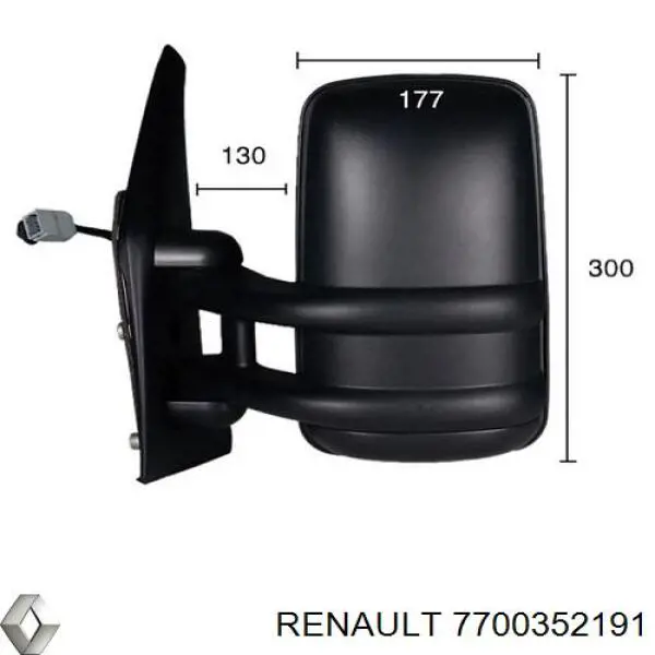 Купити 7700352191 Renault (RVI) Бічне дзеркало заднього виду ліве