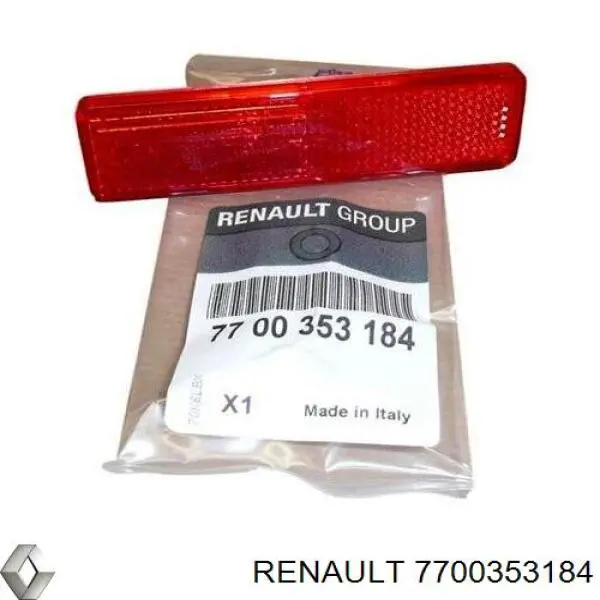 7700353184 Renault (RVI) катафот (відбивач заднього бампера)