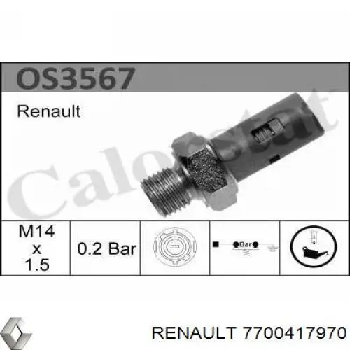 7700417970 Renault (RVI) датчик тиску масла