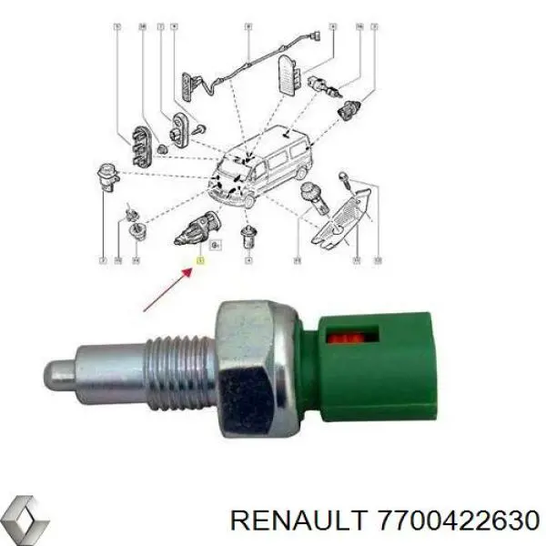 Датчик заднього ходу 7700422630 Renault (RVI)